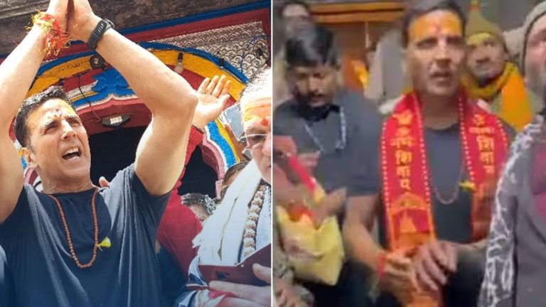 Akshay Kumar gets mobbed by fans during his visit to Kedarnath