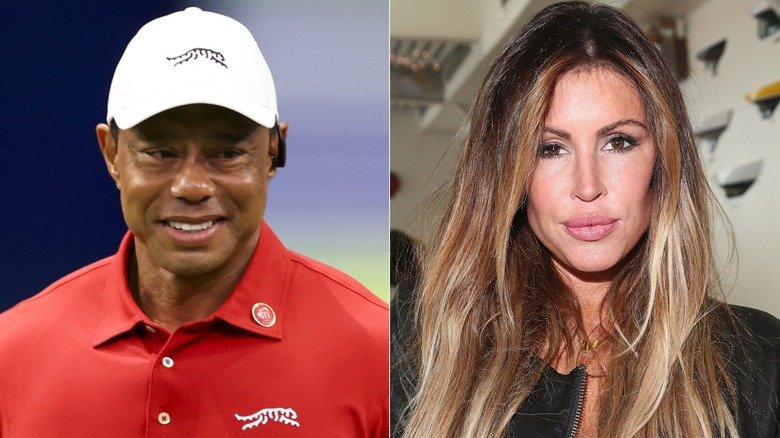 Split image of Tiger Woods and Rachel Uchitel