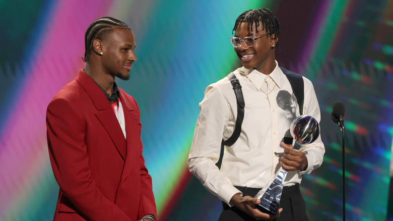 Bronny James and Bryce James onstage during The 2023 ESPY Awards