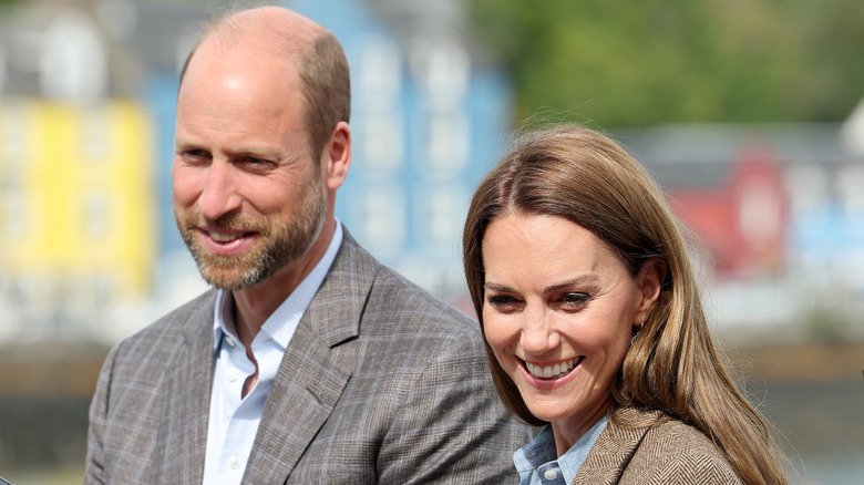 Kate Middleton smiling with Prince William in Scotland