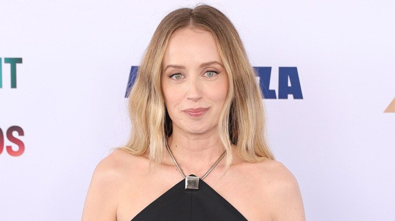 Megan Park poses in black dress at the 2025 Film Independent Spirit Awards