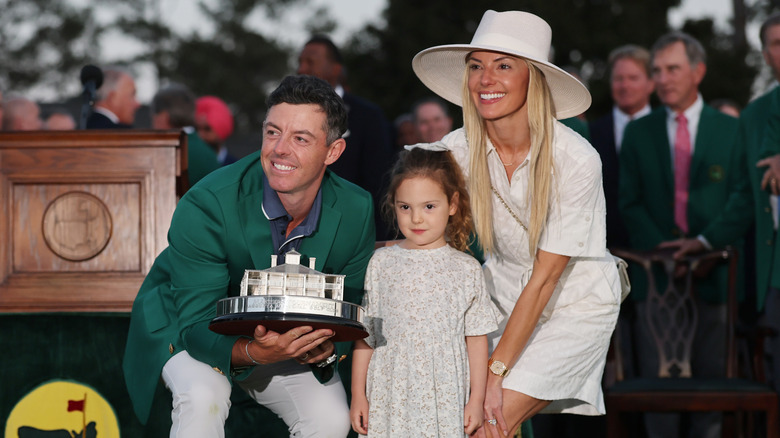 Rory McIlroy Erica Stoll and their daughter Poppy at the Masters
