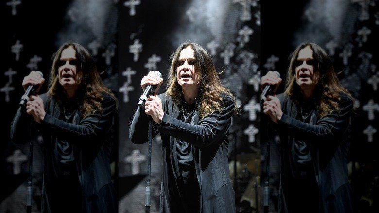 Ozzy Osbourne sings onstage
